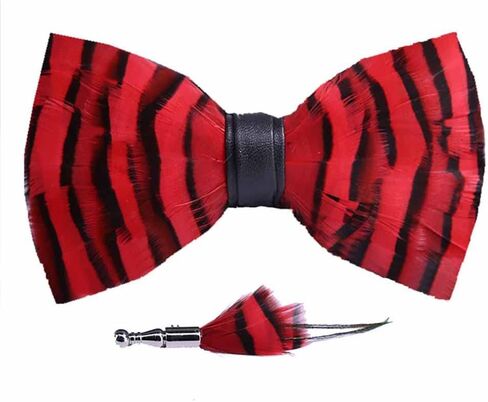 Pre-tied Peacock Bowtie Brooch Set Feather Bow Tie Necktie with GIFT BOX for Any Special Occasion in Saudi Arabia
