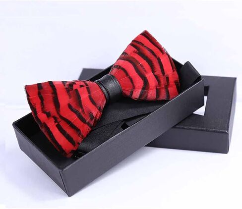 Pre-tied Peacock Bowtie Brooch Set Feather Bow Tie Necktie with GIFT BOX for Any Special Occasion in Saudi Arabia