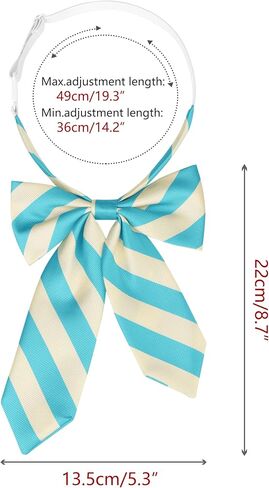 Women's Bowties Stylish Asymmetrical Pre-tied Stripe Bow Ties for School Casual in Saudi Arabia