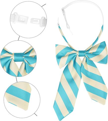 Women's Bowties Stylish Asymmetrical Pre-tied Stripe Bow Ties for School Casual in Saudi Arabia