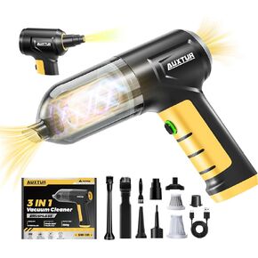 Car Vacuum Cleaner High Power|3 in 1 Portable Cordless Handheld Vacuum|15000PA Brushless Motor|Super Suction Mini Car Vacuum with Super Endurance for Car and Home in Kuwait