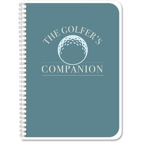 دفتر ملاحظات "The Golfer's Companion" من BookFactory/سجل تتبع نتائج الجولف/مجلة حفظ النتائج - 100 صفحة، 5 بوصة × 7 بوصة، Wire-O (JOU-100-57CW-PP(Golf))