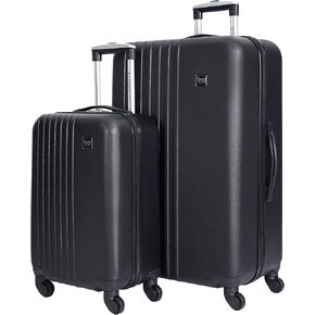 Travelers Club Cosmo Hardside Spinner Luggage, Black, 2-Piece Set (20/28)