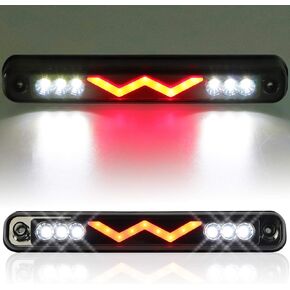 3rd Third Brake Light for 88-99 Chevy/GMC C1500 C2500 K1500 K2500 Silverado Blazer LED Cargo Lamp High Mount Stop light (Chrome Housing Smoked Lens)