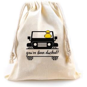 You've Been Ducked, Duck bag Rubber Duck Drawstring Bag, Reusable Rubber Duck Bag 14.6 x 11.8 inches, Great Gift for Any Duck Enthusiast - Burlap Drawstring Bag
