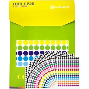8800 PCS Color Dot Stickers 1/2 Inch Round Color Coding Labels Small 16 Color Circle Stickers for Office Classroom Library Home Teaching Events, 176 Labels/Sheet
