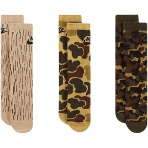 Nike Youth Camouflage Crew Socks 3 Pack XS 5-7