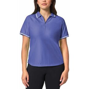 Mondetta Women's Active 1/4-Zip Short Sleeve Mesh Polo Shirt