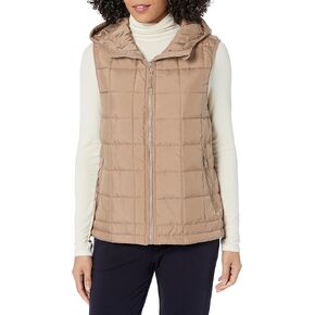 URBAN REPUBLIC Women's Quilted Zip-up Vest with Hood