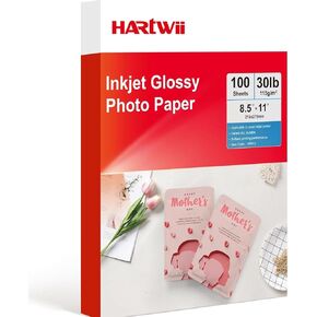 115gsm Thin Glossy Photo Paper 100 Sheets 8.5x11 Inches,Inkjet Printing Paper with Dye Ink for Brochure Printing, Custom Chip Bag Party Favors, Letter Size