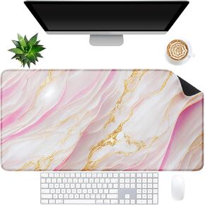 Pink Rose Desk Mat for Keyboard and Mouse，Computer Desk Matt for Desktop，Large Mouse Pad for Desk，Desk Pads on Top of Desks 15.7" x 31.5"
