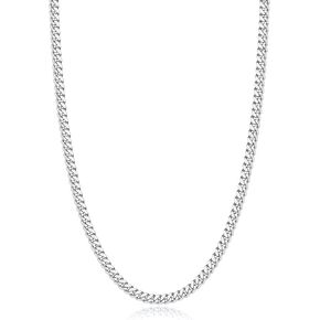 Italian Solid 14k Gold Over 925 Sterling Silver Chain Necklace for Men Women, 3.5/4mm Men's Chain Necklace, World's Top Craftsmanship Cuban Link Chain, Mens Chain 16 18 20 22 24 26 Inch