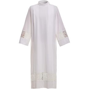 BLESSUME Catholic Priest Alb Pleated Lace Pulpit Liturgical Cotta Vestment Robe