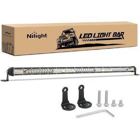 Nilight Slim LED Light Bar 31 Inch 78LED Single Row Spot Flood Combo Fog Light Driving Light Work Light Roof Bumper Lamp Offroad Light for 4x4 Trucks SUV ATV UTV