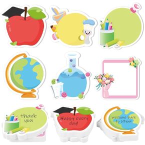 30 Pack Back to School Sticky Notes Total 600 Sheets Funny Notepads Self-Adhesive Writing Memo Pad for Kids Teens School Classroom Office Supplies (Cute)