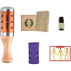 Moxibustion Jar Ceramic Moxa Sticks Burner Holder Portable Scraping Cup Pure Moxa 54 Rolls Heat Therapy Set Health Care Tool in Kuwait