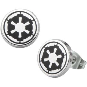 Stainless Steel Star Wars Disney Galactic Empire Symbol Enamel Stud Earrings
