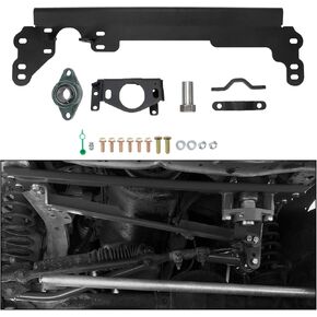 ECOTRIC Steering Box Brace Compatible with 1984-2001 Cherokee XJ Steel W/Sector Shaft Support Steel Powder Coated Black