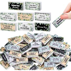 100 Pcs Inspirational Pencil Erasers Bulk for Kids Fun Motivational Eraser School Supplies Back to School Office Supplies for Classroom Office Teacher Artists (Lovely)
