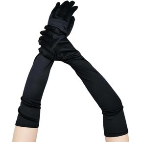 Women Long Opera Party Gloves 1920s Satin Gloves Costumes Stretchy Adult Size Elbow Length Bridal Wedding