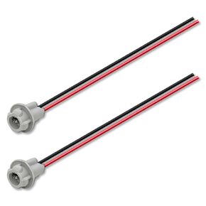 DAMA T10 T15 168 194 2825 W5W 920 921 Rubber Base Socket Wire Harness Extension Pigtail Connectors with Bumps | Durable Hard Rubber Female Pigtail 12 ga. 18 AWG | Pack of (2)