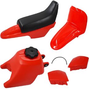 WFLNHB Red PW50 Plastics Kit Motorcycle Plastic Mudguard Body Seat Gas Tank Kit Replacement for Yamaha PW50 PY50
