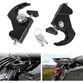 Detachable Locking Rotary Docking Latches Clips Kits with Keys Compatible with for 1986-2024 Harley Touring Softail Sportster Dyna Mounting Backrest Sissy Bar Luggage Rack Latches Clips