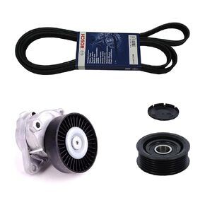 Serpentine Drive Belt Kit with Tensioner & Idler Pulley for Mercedes Benz