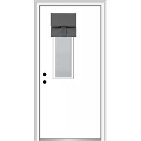 Soft Blackout French Door Curtains for Privacy, Block Out Light and Sunshine.Thermal Insulated Room Darkening, Easy Installed Door Curtains. (1 Panel, Dark Grey, 10"x42")