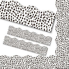 68 Ft Polka Dots Bulletin Board Borders Black Painted Dots Trims Black and White Classroom Decorations for Retro Groovy Pastel Smile Preppy Boho Dots Checkered Classroom Decor (Wavy Classical Dots)