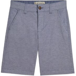 Nautica Boys' Flat Front Casual Shorts, Zipper Fly & Button Closure