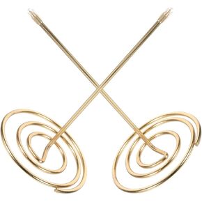 2 Pcs Spike for Receipts Receipt Check Bill Fork Receipt Holder Organizer Metal Receipt Bill Stick Restaurant Accessory for Menu Summons Recipe Keeper Golden Office The Sign Paper