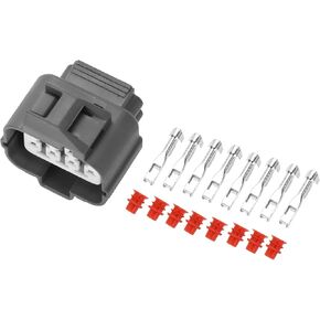 OBD1 Distributor Connector Plug for Honda/Inner Female Wire Terminal Connector/Waterproof Plastic 2mm Series / 1 Set Gray 8 Pin