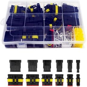 waterproof car wire connector terminal automotive electrical connectors car wire connector plug kit 1/2/3/4/5/6 pin waterproof connector 708Pcs (43 sets)