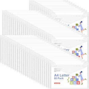 36pcs Plastic Envelopes for Documents,A4+ Clear Plastic Envelopes with Snap Closure,Letter Size A4 File Envelopes,Colorful Flaps Clear Document Pouch,Plastic File Folders for Office,School,Home