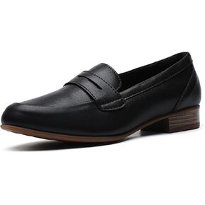 Black Loafers for Women Women's Loafers & Slip-ons Flats Penny Round Toe Non-Slip Classic Business Casual Shoes Comfy Shoes Comfortable Dressy Shoes Office Work Slip On Shoes