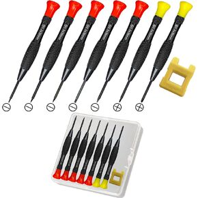 18PCS Mini Precision Screwdriver Set With Case, Lengnoyp Magnetic Small Flathead Phillips Pentalobe Torx Star Screwdriver Set Kit and Tweezers for Repairing Computer Eyeglass Phone Watch