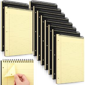MotiMind 3 Packs Legal Pads 3 Hole Punched Top Bound Spiral Notebook Tear Line for Easy Removal 8.5 x 11 in Hard Cardboard Paper College Ruled Notepad Spiral Note Pad for Office School (Pink)