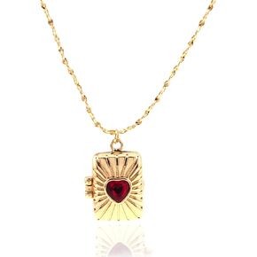 14k Gold Locket Heart Necklace Holds Picture for Women Teen Girls Memory Necklace Mother’s Day Gift, 19.9"