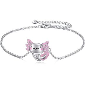 TIGER RIDER 925 Sterling Silver Axolotl Bracelets for Women Cute Animal Bracelets Adjustable Jewelry Birthday Gifts for Women