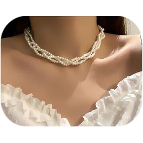 Pearl Choker Necklaces for Women Faux Pearl Necklaces Summer Layered Pearl Necklace Big Chunky Pearl Necklace Fashion Jewelry Gifts