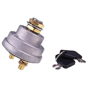 RV Trailer Keyed Master Battery Disconnect Switch 2 Post SPST 51-302 51-902 12-24V 200A Compatible with Race Car Boat Truck RV Trailer Shut Off Plate 51-316 51-916