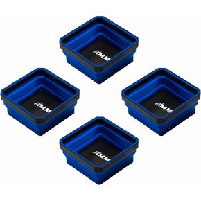 AMM Foldable Magnetic Parts Tray Set, 3 Different Size Magnetic Tool Trays for Bolts Screws Nuts & Small Metal Parts, Mechanic Tool Present for Men，Red