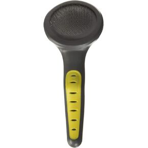 JW Pet Gripsoft Dog Soft Pin Slicker Brush with Non-Slip Rubber Grip (Angled Stainless Steel Tines),Assorted Colors,8 Inch,65002