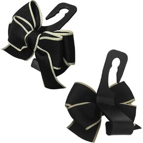 2 PCS Car Seat Headrest Hook, Cute Bow Knot Auto Seatback Hanger Storage Organizer, Vehicle Back Seat Hanging Hooks for Purse Coat Umbrella, Interior Decor Car Accessories (Black)