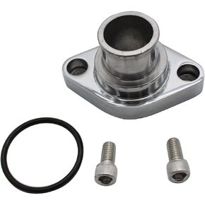 Water Neck Thermostat Housing Housing with Gasket Bolts Straight Up Style Polished Compatible with SBC BBC 318 340 383 440