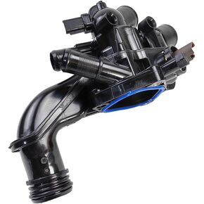 Engine Coolant Thermostat Housing Assembly w/Sensors | Fit for Mini Cooper Base Clubman JCW Coupe Roadster 2007-2013, Mini Cooper Countryman 2011-2013, 1.6L L4 | OE# 11537534521, 11538699290