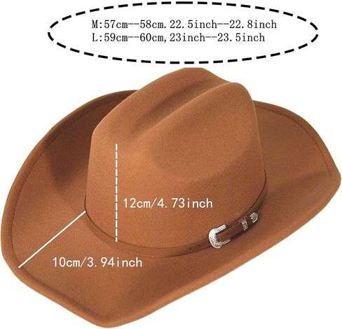 Cowboy Hat - Adjustable, Western Style Hat for Men and Women - Ideal for Parties and All Seasons in Saudi Arabia
