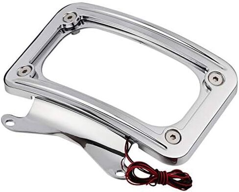 Motorcycle Curved License Plate Frame LED Running Light For Harley Road Street Glide FLHRXS King Special (Black) in Saudi Arabia