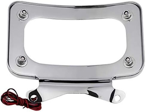 Motorcycle Curved License Plate Frame LED Running Light For Harley Road Street Glide FLHRXS King Special (Black) in Saudi Arabia